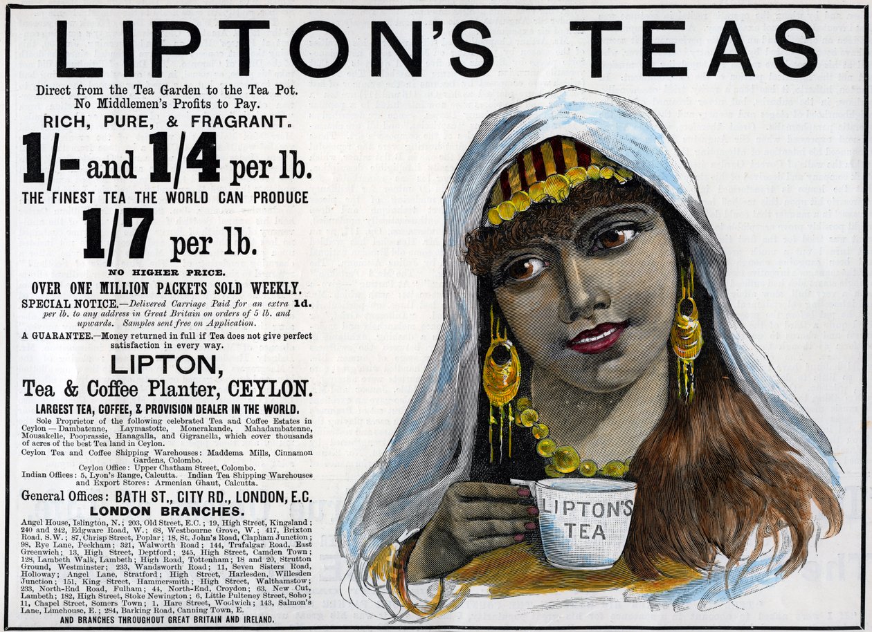 Liptons Teas -mainos, 1893 tekijältä Unbekannt