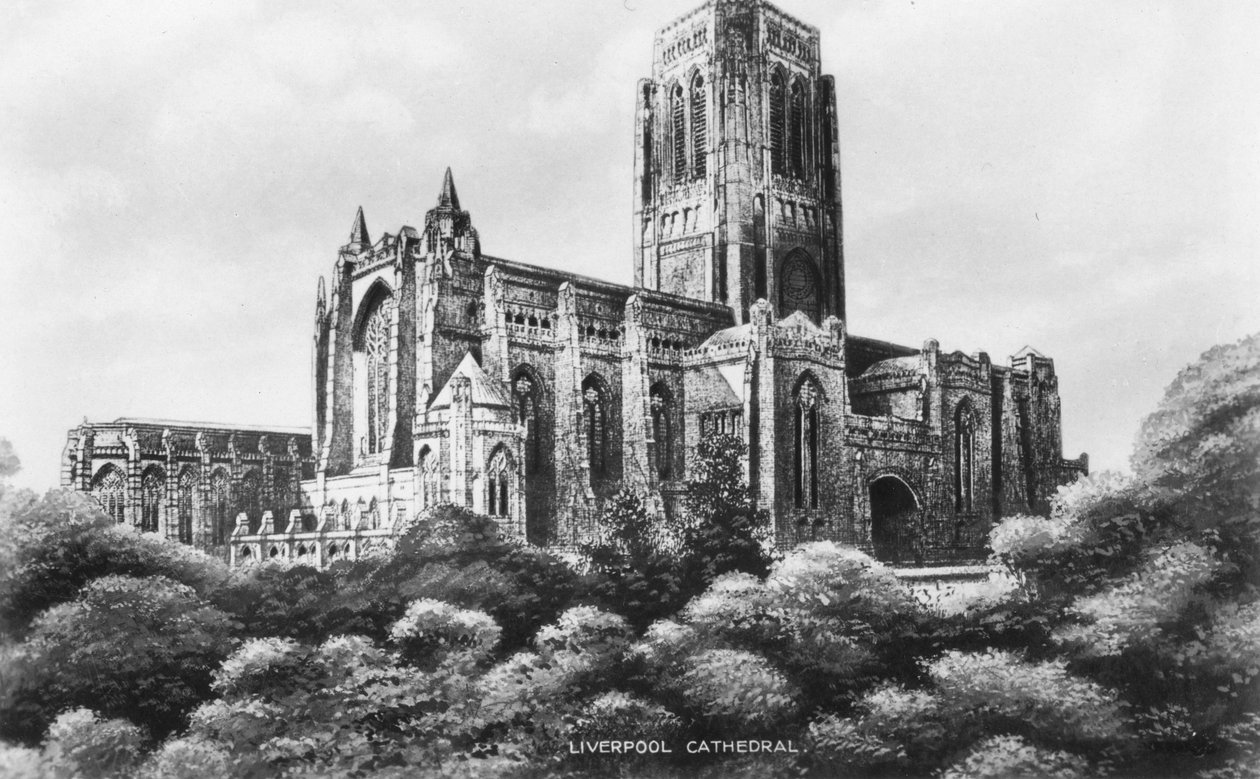 Liverpoolin katedraali, Liverpool, Merseyside, 1900-luvun alku tekijältä Unbekannt