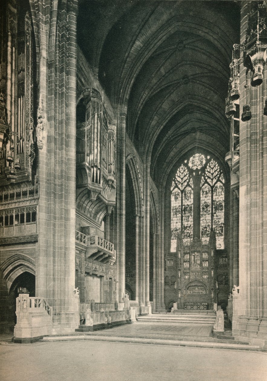 Liverpoolin katedraali: Kuoro, katse itään. Arkkitehti, Sir G. Gilbert Scott, R.A., 1924 tekijältä Unbekannt