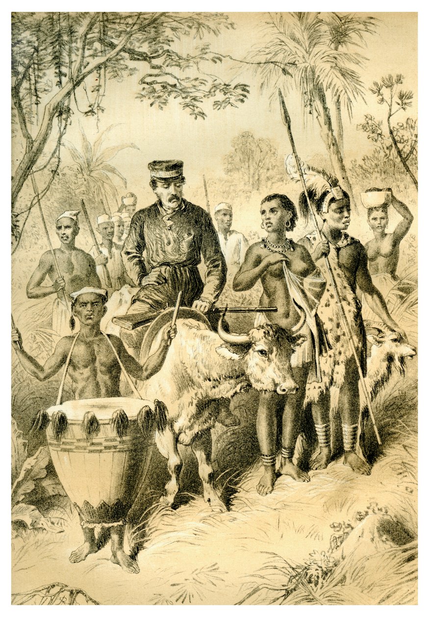 Livingstone Weak kuumeesta saattoi Shintes Towniin, n. 1854 1883 tekijältä Unbekannt