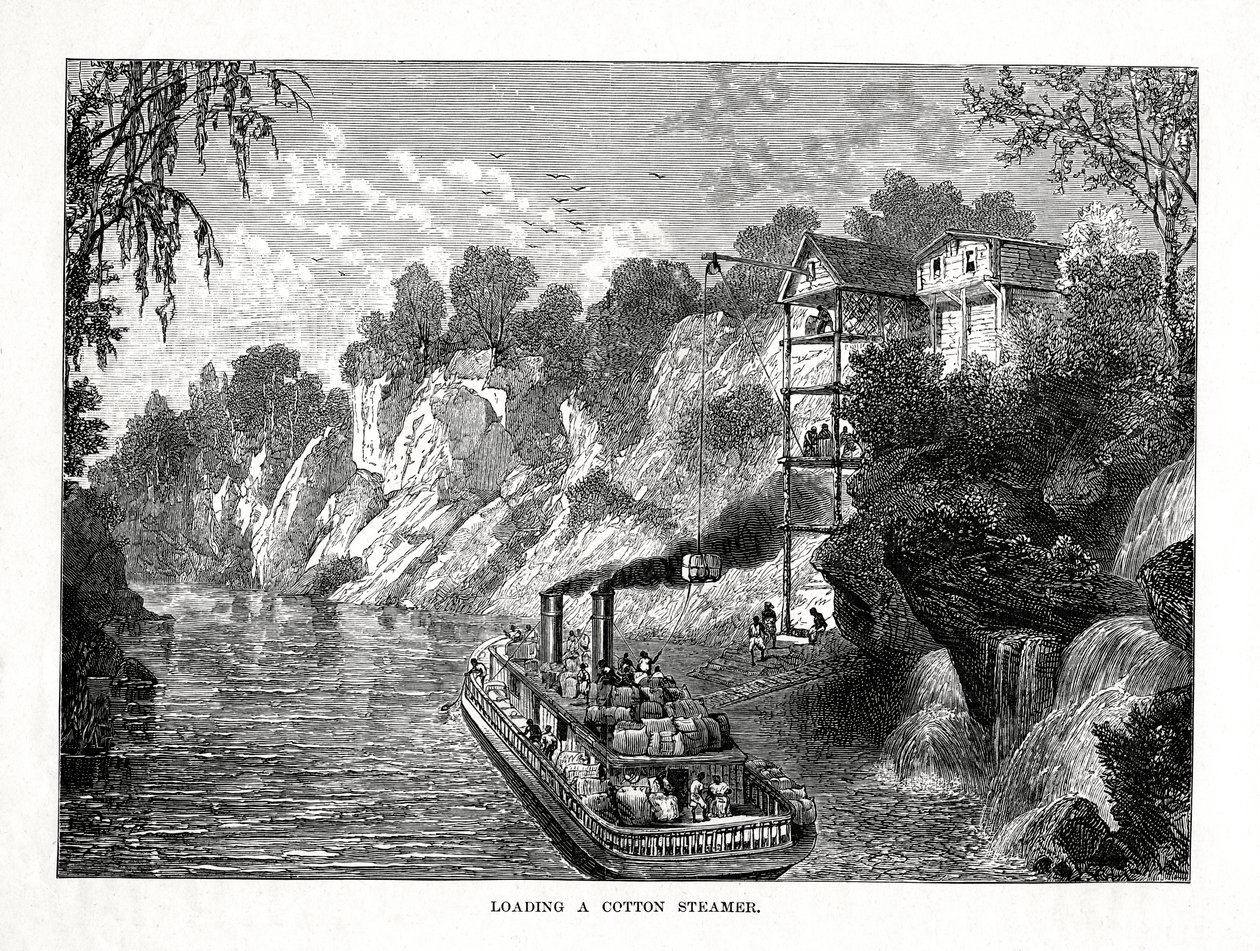 Puuvillahöyrystimen lataaminen, 1877 tekijältä Unbekannt