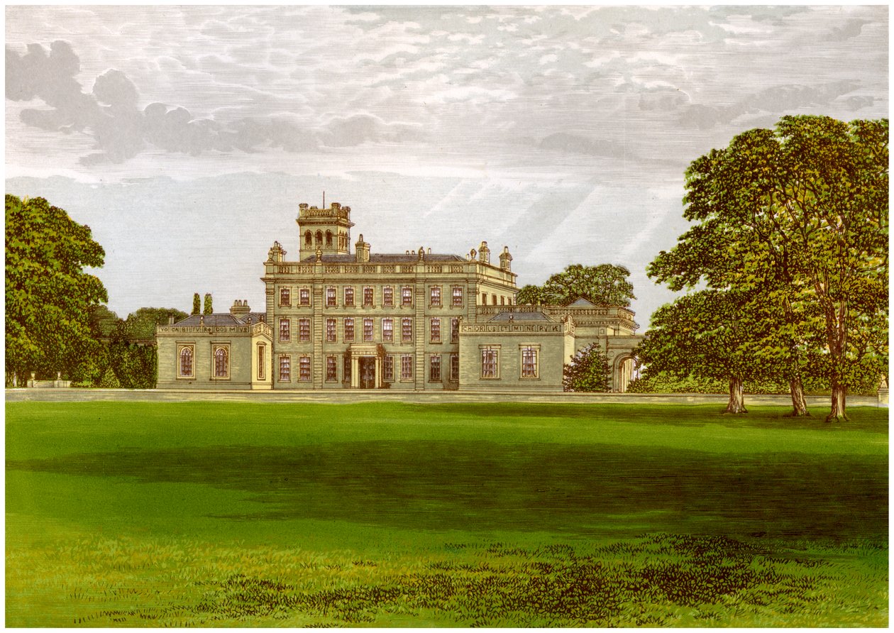 Locko Park, Derbyshire, Drury-Lowen perheen koti, vuosi 1880 tekijältä Unbekannt