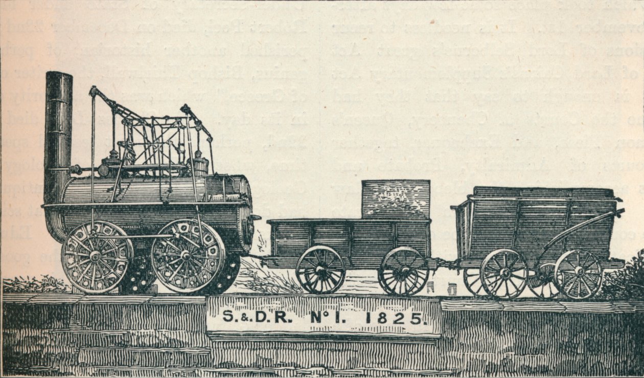 Locomotion no 1, rakennettu Stockton & Darlington Railwaylle, 1825 1906 tekijältä Unbekannt