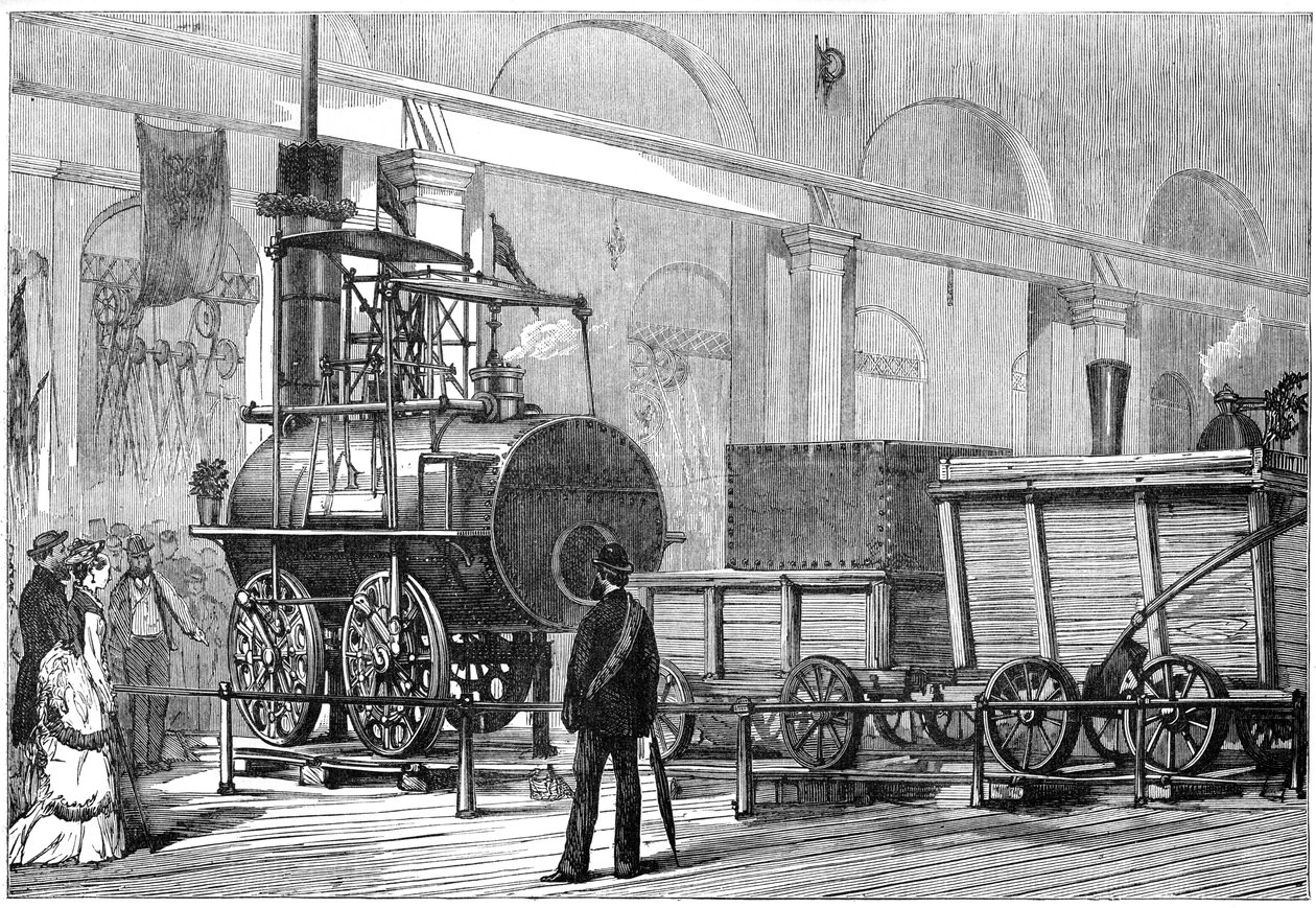 Locomotion, ensimmäinen höyryveturi, Railway Jubilee, Darlington, Durham, 18th century tekijältä Unbekannt