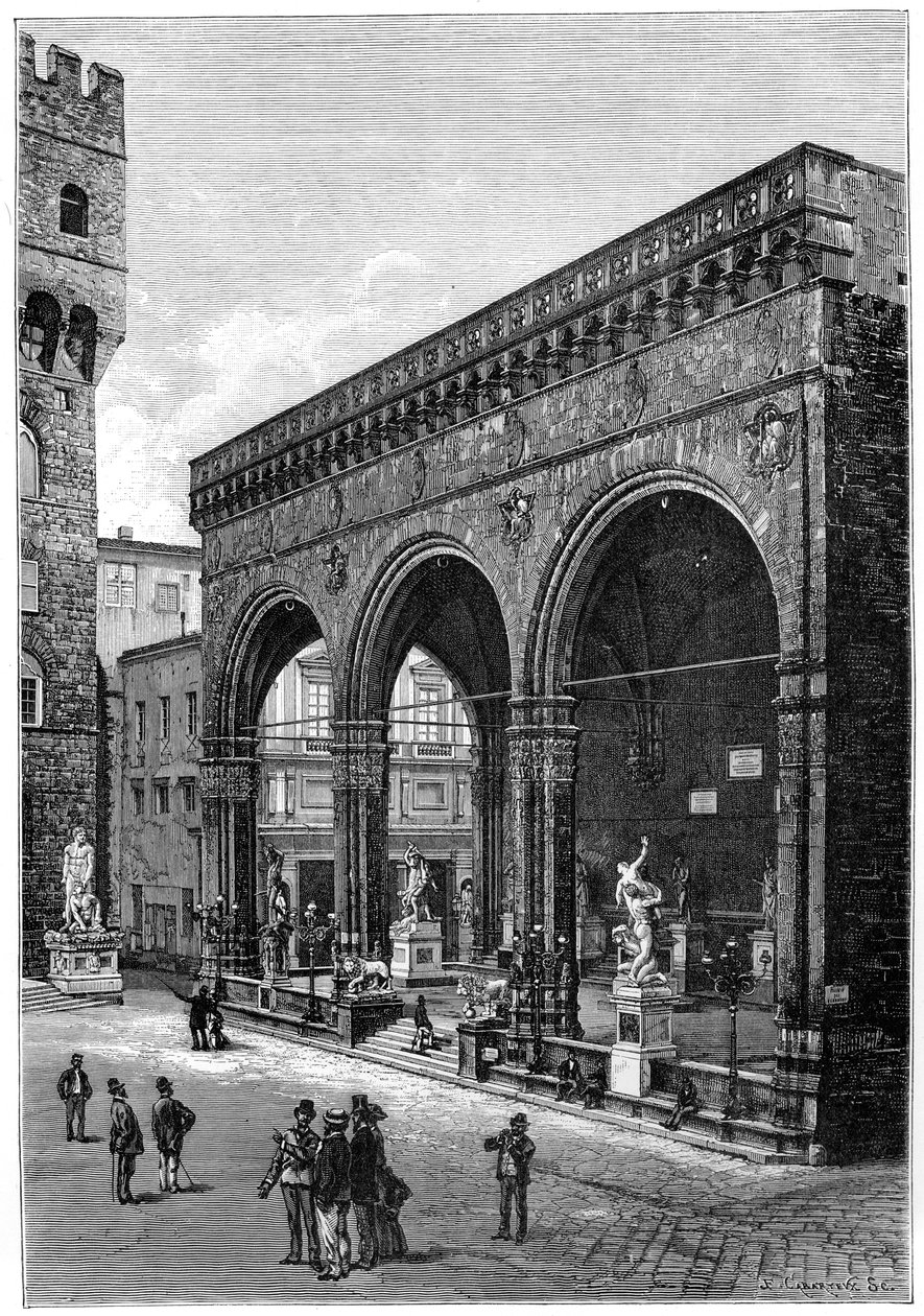 Loggia del Lanzi, Piazza della Signoria, Firenze, Italia, 1882 tekijältä Unbekannt