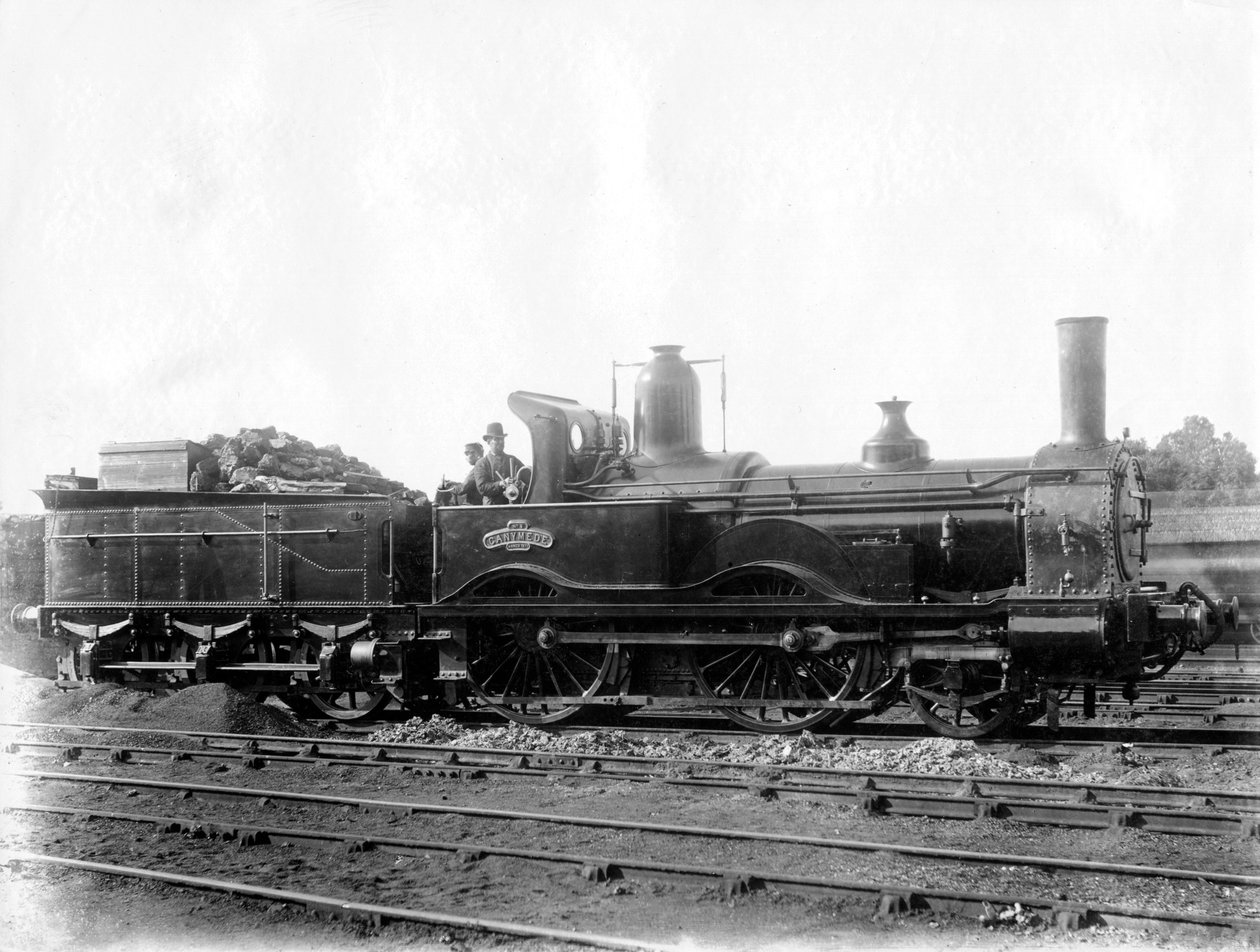 London & South Western Railway LSWR Locomotive No 5, Ganymede and tender, c1873 tekijältä Unbekannt