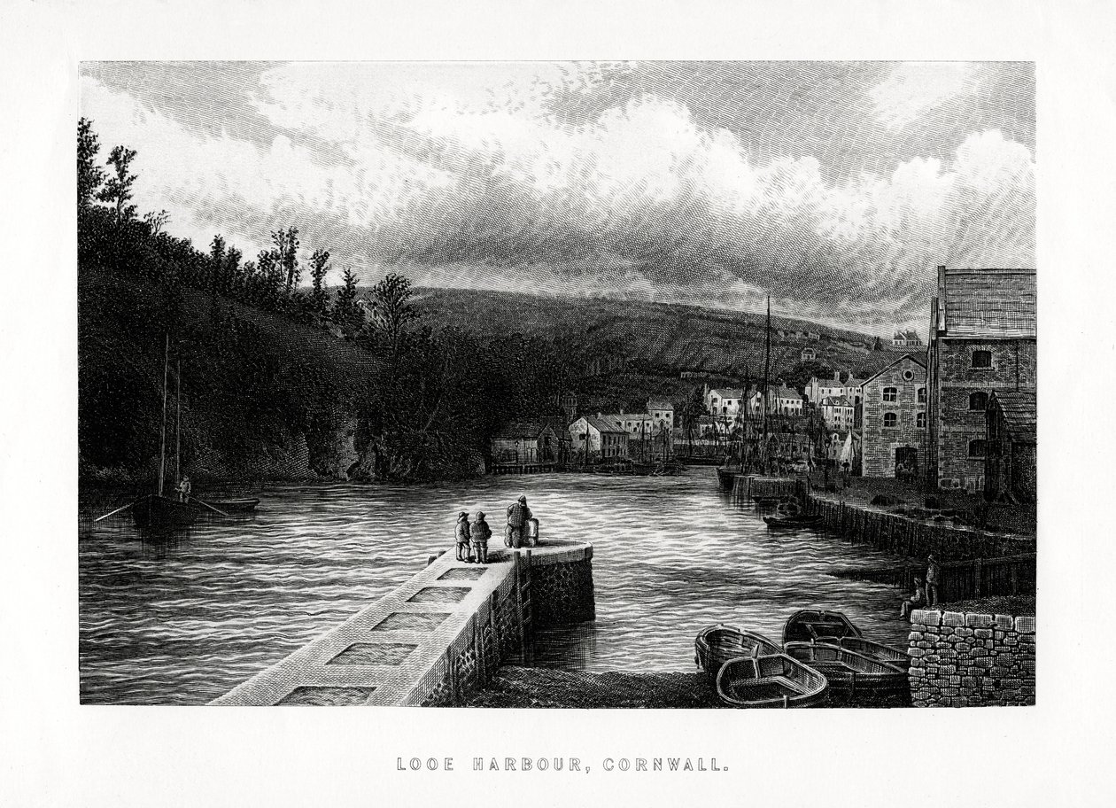 Looe Harbour, Cornwall, Englanti, 1896 tekijältä Unbekannt