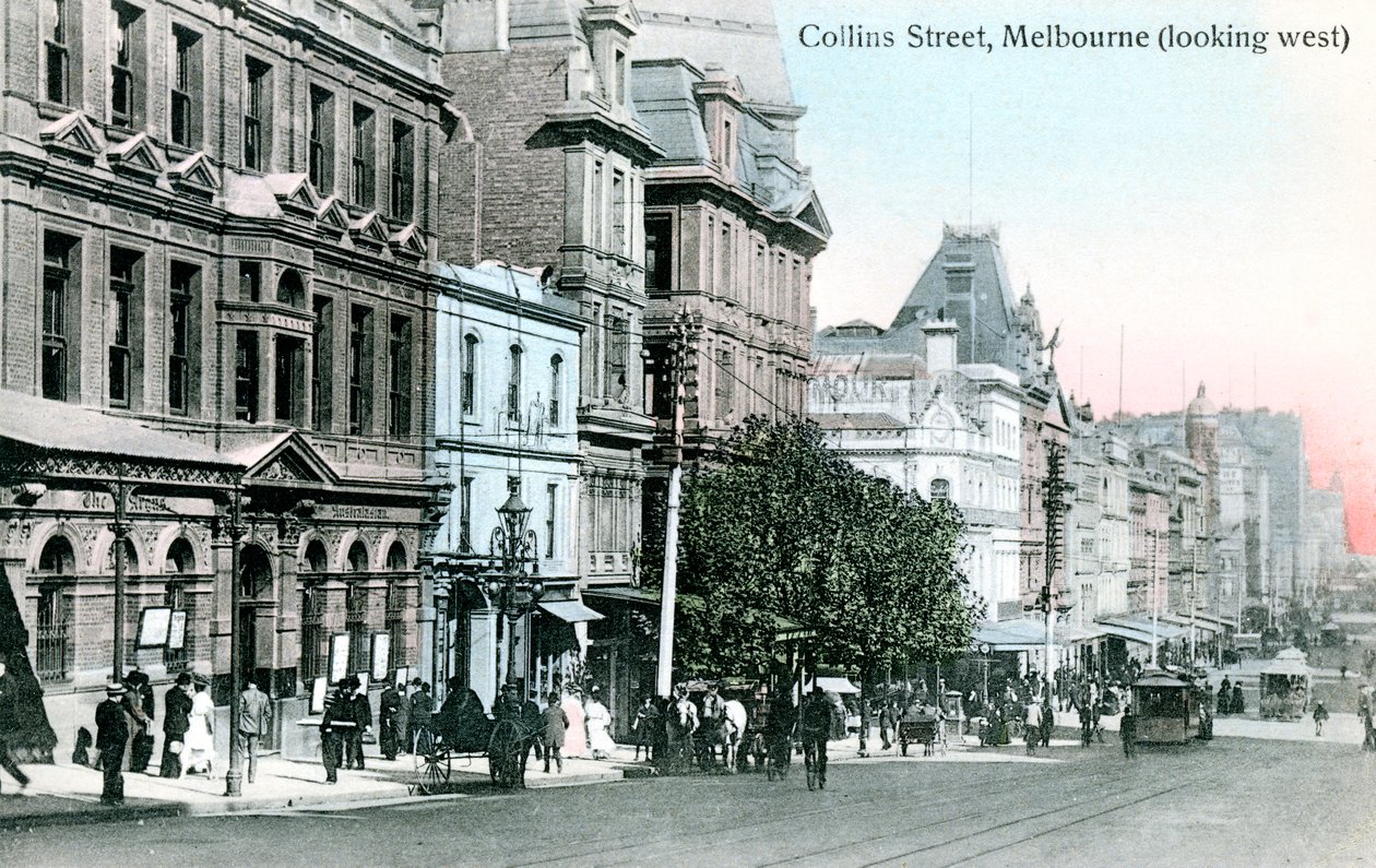 Katse länteen pitkin Collins Streetiä, Melbourne, Australia, 1912 tekijältä Unbekannt
