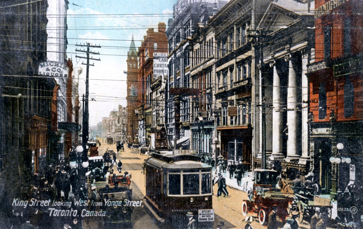 Katse länteen pitkin King Streetiä, Toronto, Kanada, 1900-luku tekijältä Unbekannt