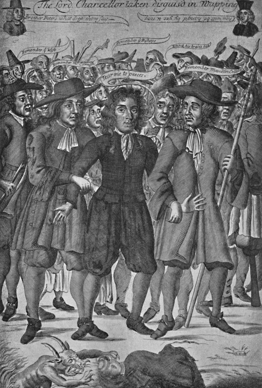 Lordi kansleri Jeffreys otettu Wappingissa, 1688, 1903 tekijältä Unbekannt