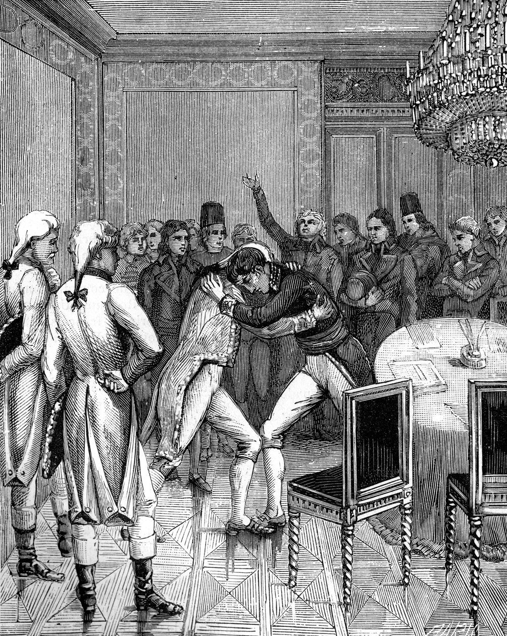 Lordi Cornwallis ja Joseph Bonaparte halaavat Amiensissa, Ranskassa, 1802 1882-1884 tekijältä Unbekannt