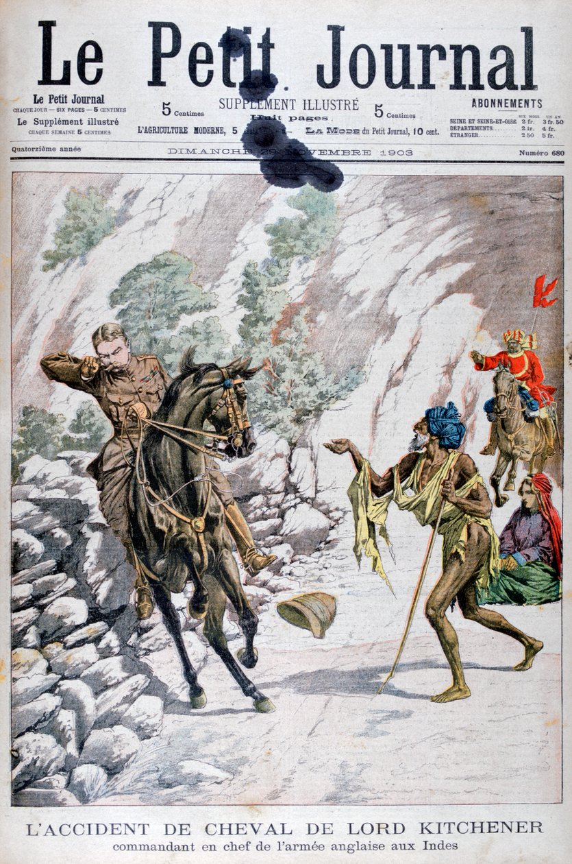 Lord Kitchenersin hevosonnettomuus, Intia, 1903 tekijältä Unbekannt