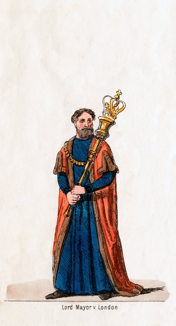Lontoon lordi pormestari, pukusuunnittelu Shakespearen näytelmään, Henry VIII, 1800-luku tekijältä Unbekannt