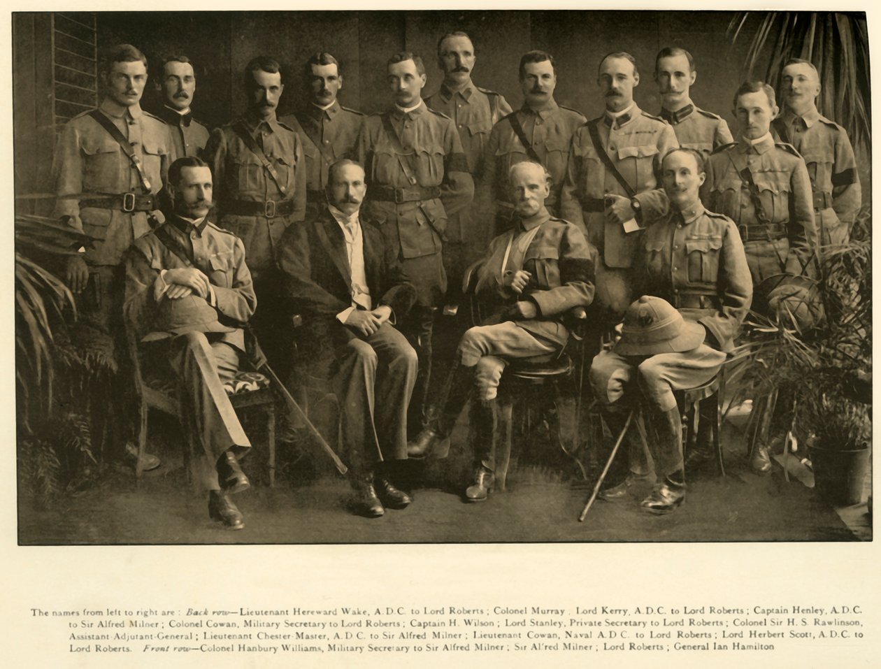 Lord Roberts ja Sir Alfred Milner henkilökohtaisten esikuntien kanssa, 1900, 1901. tekijältä Unbekannt