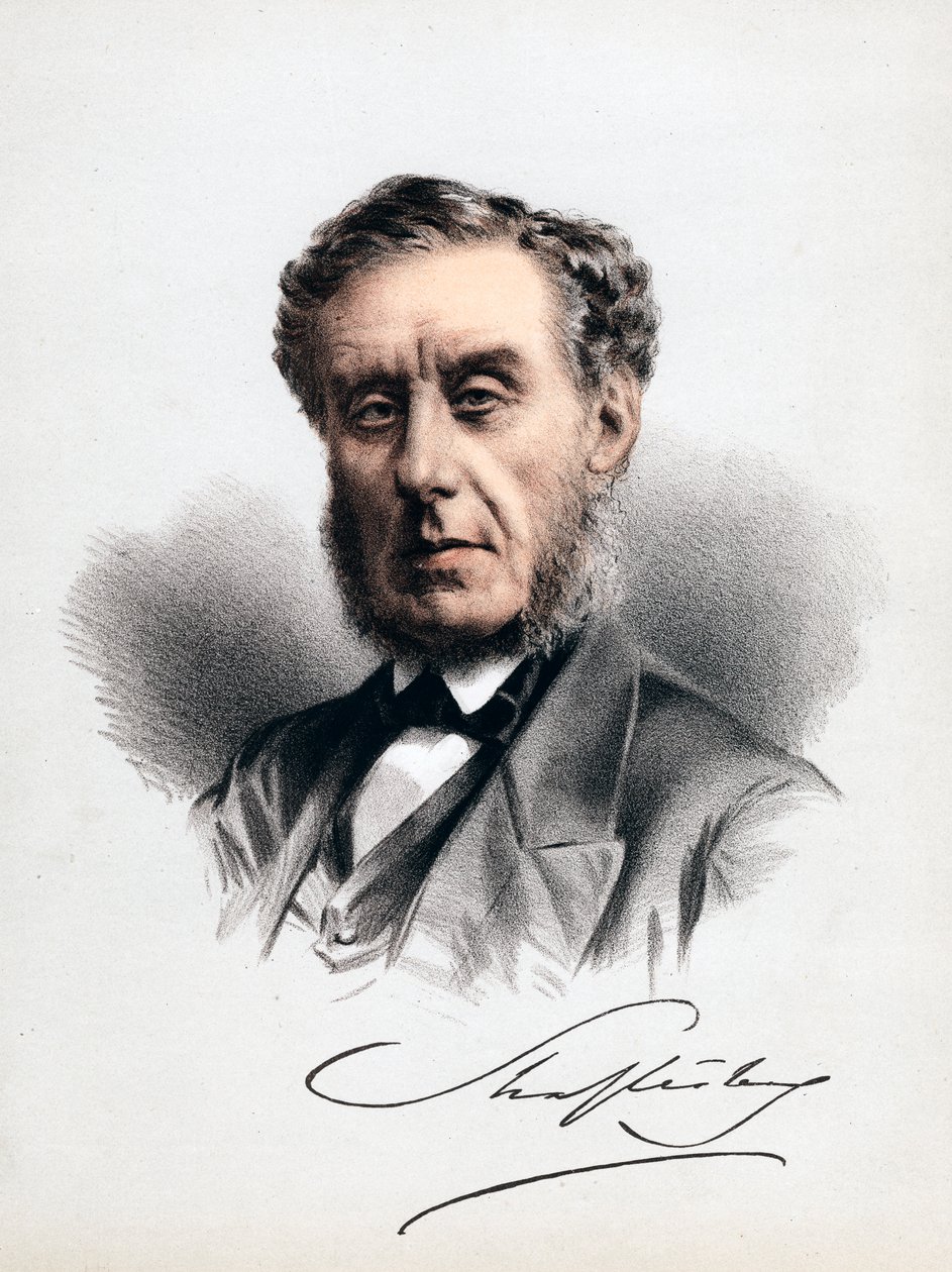 Lord Shaftesbury, englantilainen valtiomies, moraalifilosofi, filantrooppi ja tehtaan uudistaja, 1880 tekijältä Unbekannt