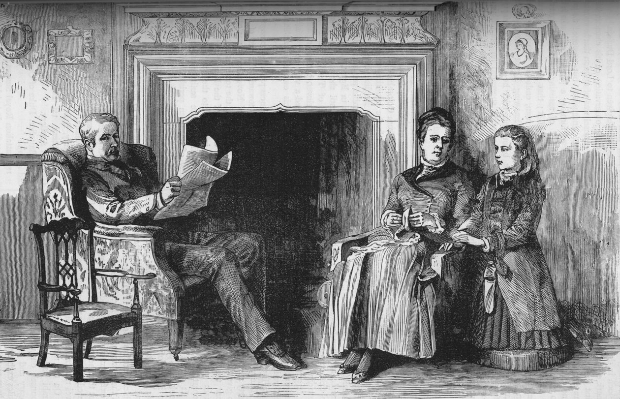 Lordi ja Lady Wolseley ja heidän tyttärensä, c1882-85 tekijältä Unbekannt