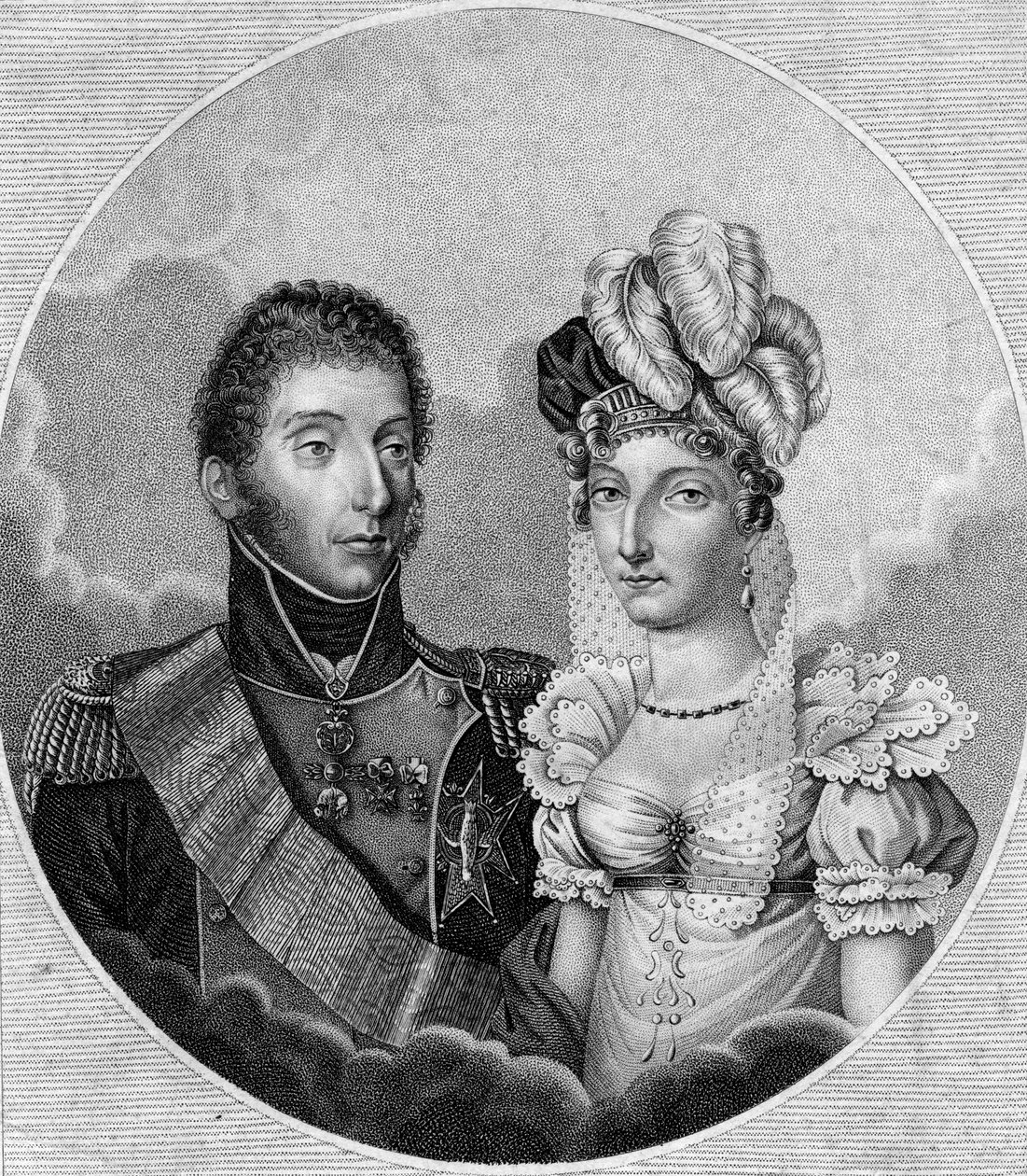 Louis-Antoine, Angoulemen herttua ja prinsessa Marie-Therese Charlotte, 1799 tekijältä Unbekannt