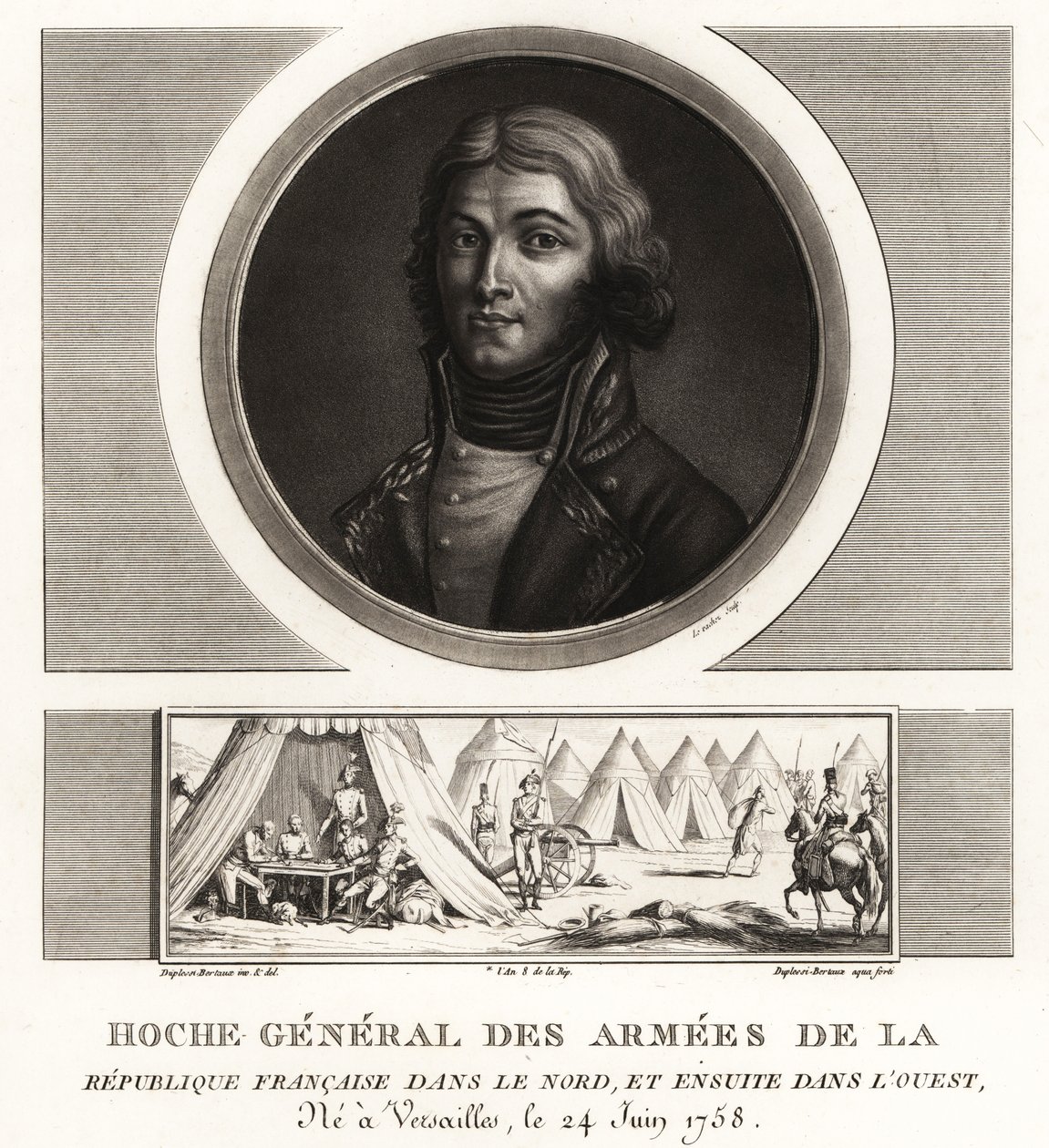 Louis Lazare Hoche, Ranskan tasavallan armeijoiden vallankumouksellinen kenraali, kuoli Wetzlarissa vuonna 1797 tekijältä Unbekannt