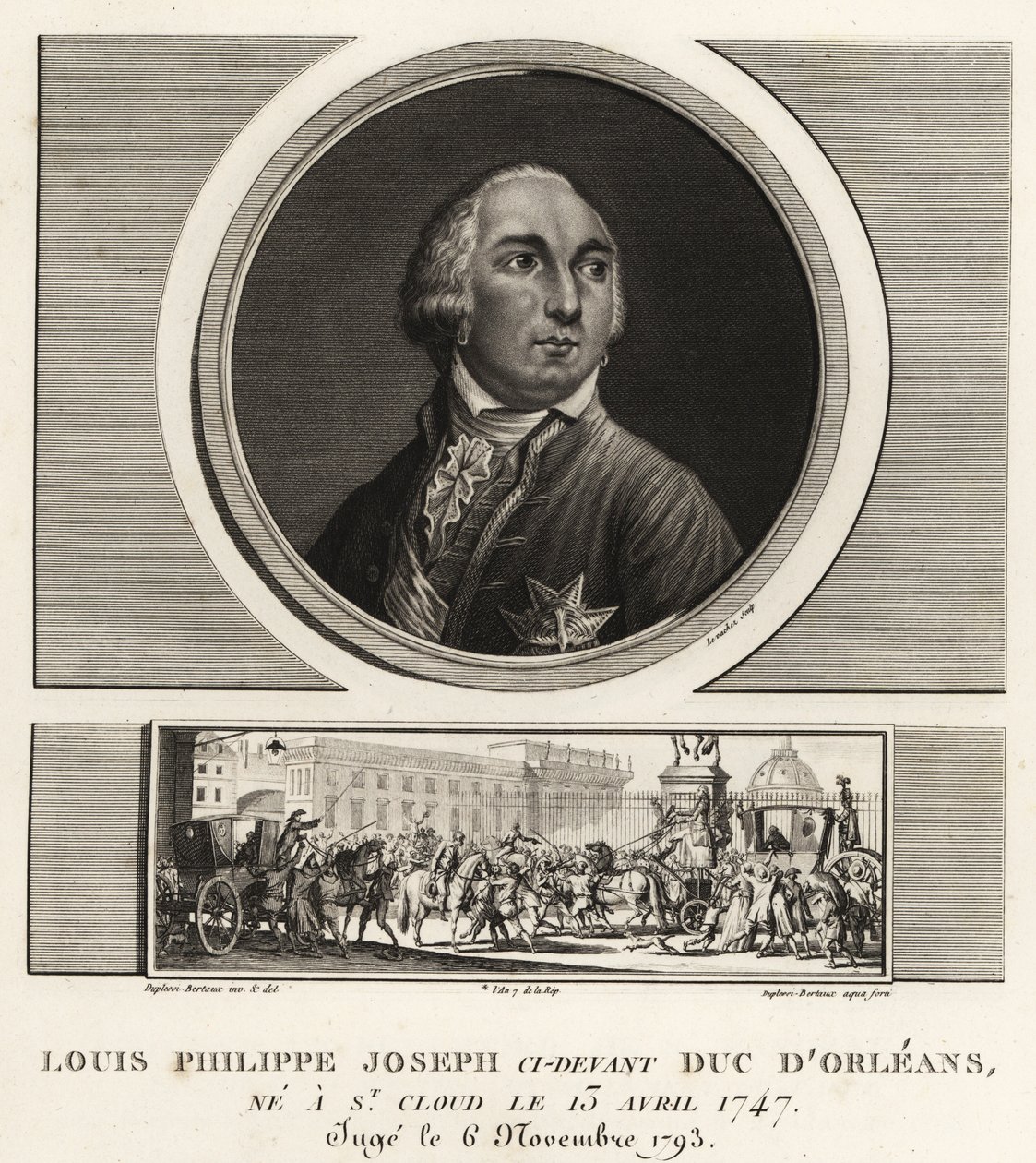 Louis Philippe II, Orléansin herttua (1747-1789), ranskalainen herttua giljotinoitu terrorivallan aikana tekijältä Unbekannt