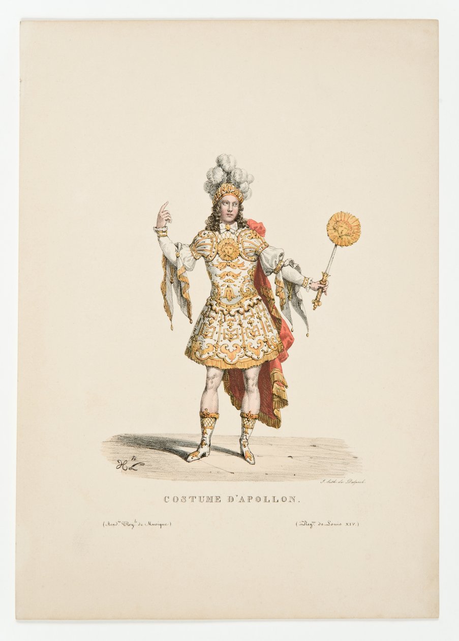 Ludvig XIV Apollona baletissa Thetiksen ja Peleuksen häät vuonna 1654 tekijältä Unbekannt