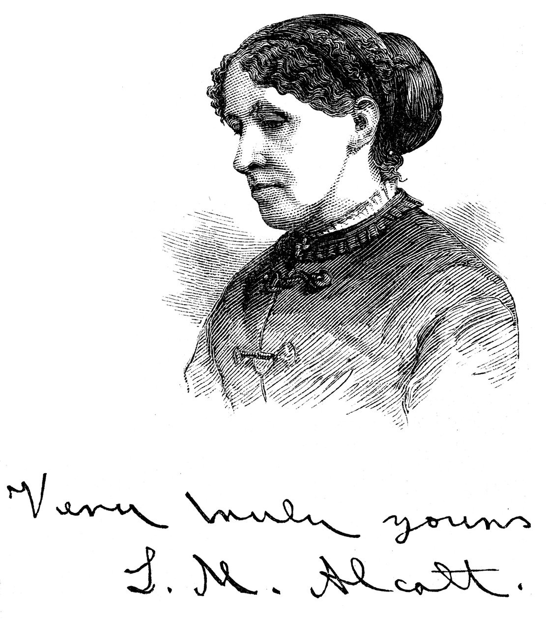 Louisa May Alcott 1832-1888, yhdysvaltalainen kirjailija, 1875 tekijältä Unbekannt