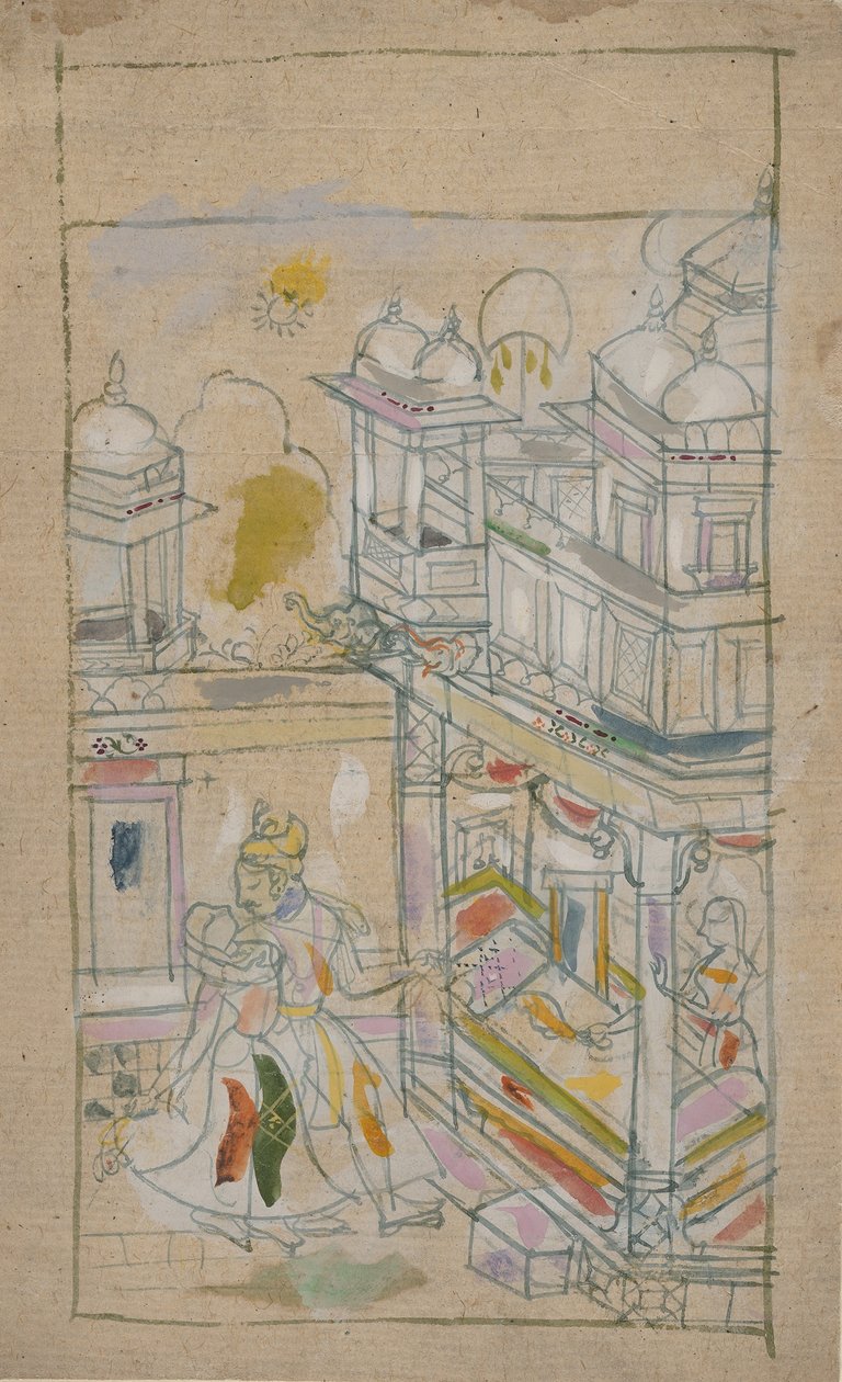 Rakastajat palaavat palatsiin, 1700-luvun loppu. tekijältä Unbekannt