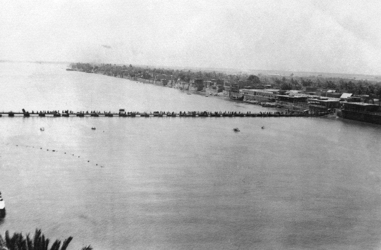 Alempi ponttonisilta, Bagdad, Mesopotamia, ensimmäinen maailmansota, 1918 tekijältä Unbekannt