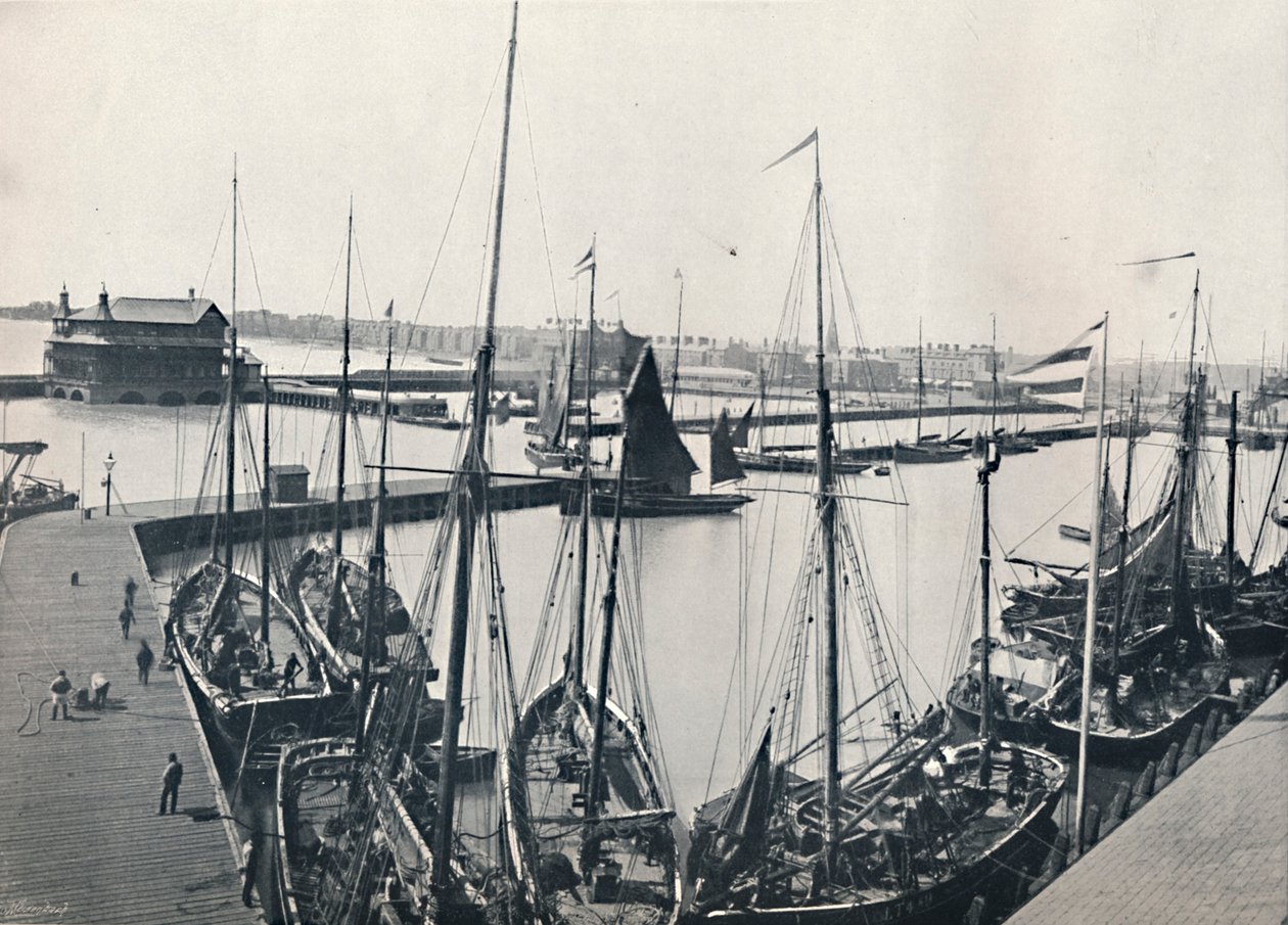Lowestoft - Satama ja paraati, 1895 tekijältä Unbekannt