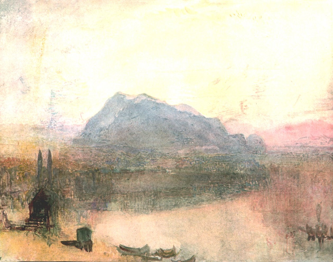 Luzern ja Righi: Early Dawn, 1840-luku, 1900-luku. tekijältä Unbekannt
