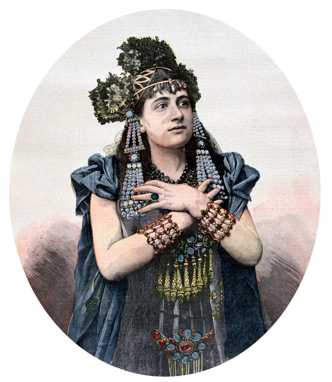 Lucienne Breval näyttelee Salammbôa, 1892 tekijältä Unbekannt