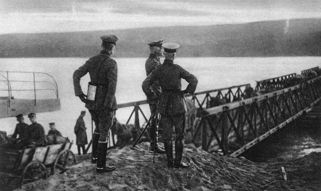 Mackensenin armeija ylittämässä Tonavan, Romania, ensimmäinen maailmansota, 1916 tekijältä Unbekannt
