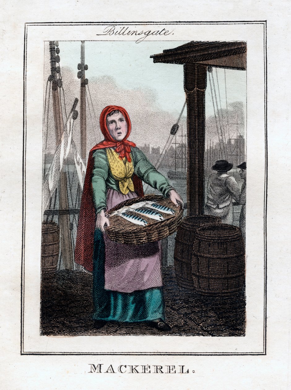 Makrilli, Billingsgate, Lontoo, 1805 tekijältä Unbekannt