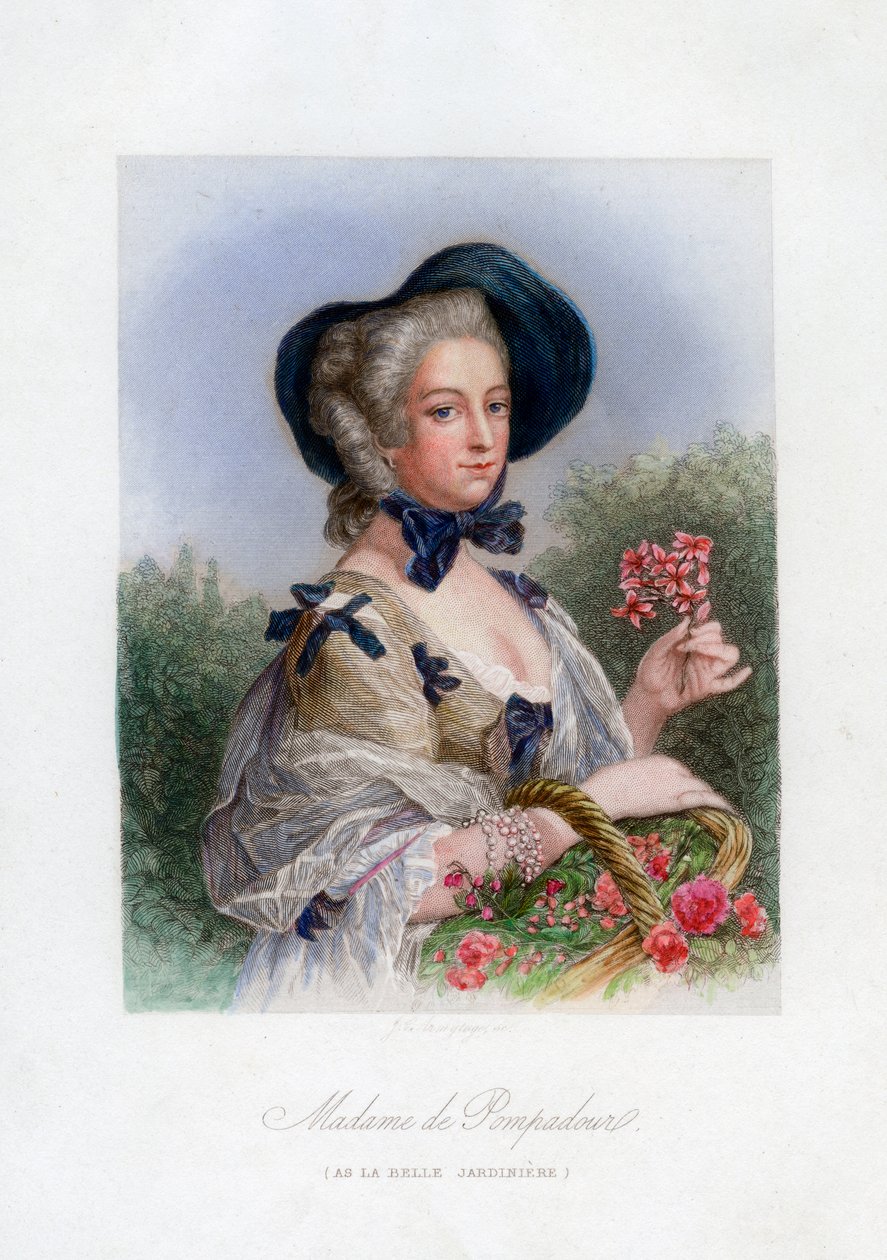 Madame de Pompadour kauniina puutarhurina tekijältä Unbekannt