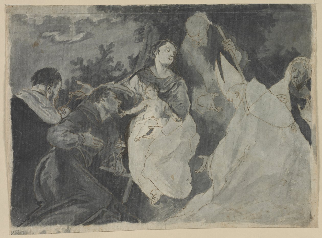 Madonna ja lapsi pyhien kanssa, 1700-luku. tekijältä Unbekannt
