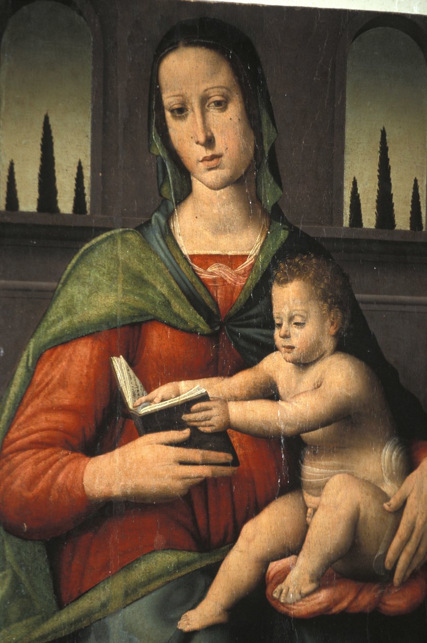 Madonna ja lapsi, XV vuosisata, Piersanti-museo, Matelica, Marche, Italia tekijältä Unbekannt