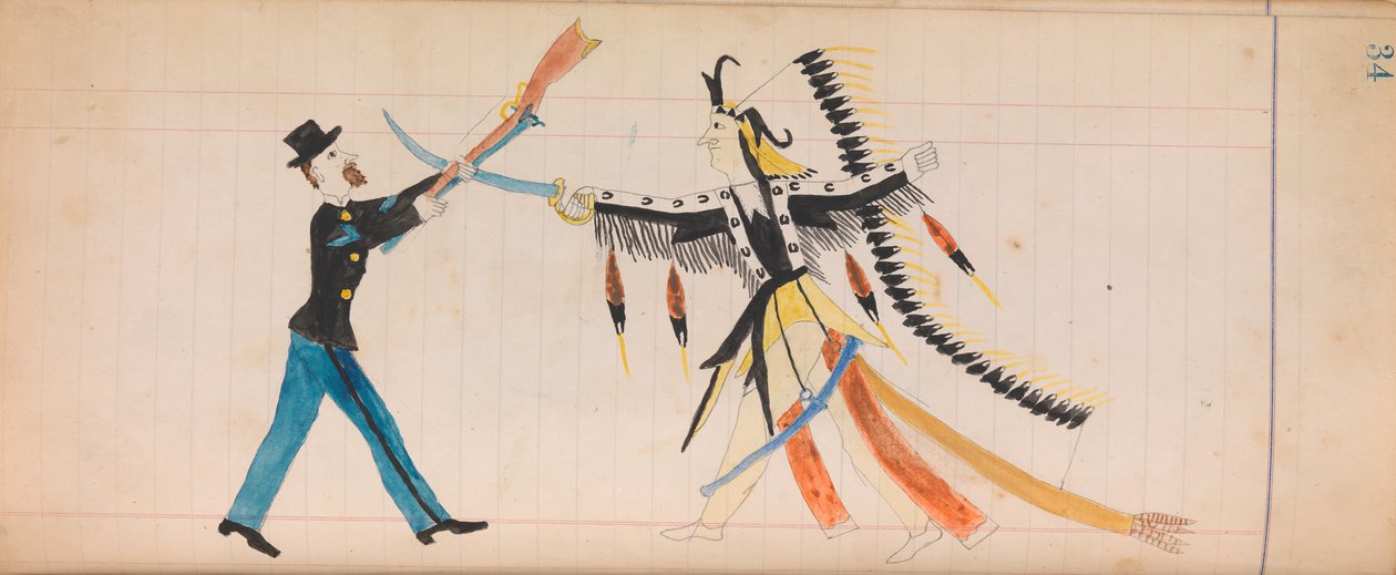 Maffet Ledger: Intian päällikkö ja sotilas, n. 1874-81. tekijältä Unbekannt