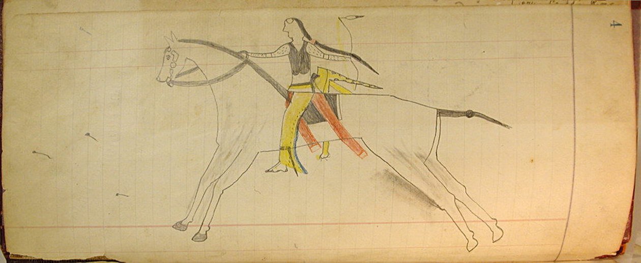 Maffet Ledger: Mounted Indian, n. 1874-81. tekijältä Unbekannt