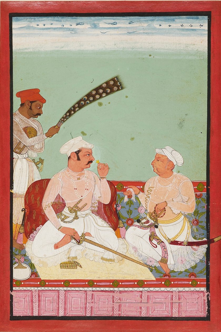 Maharao Ratan Singh hovimiesten kanssa, 1670 tekijältä Unbekannt