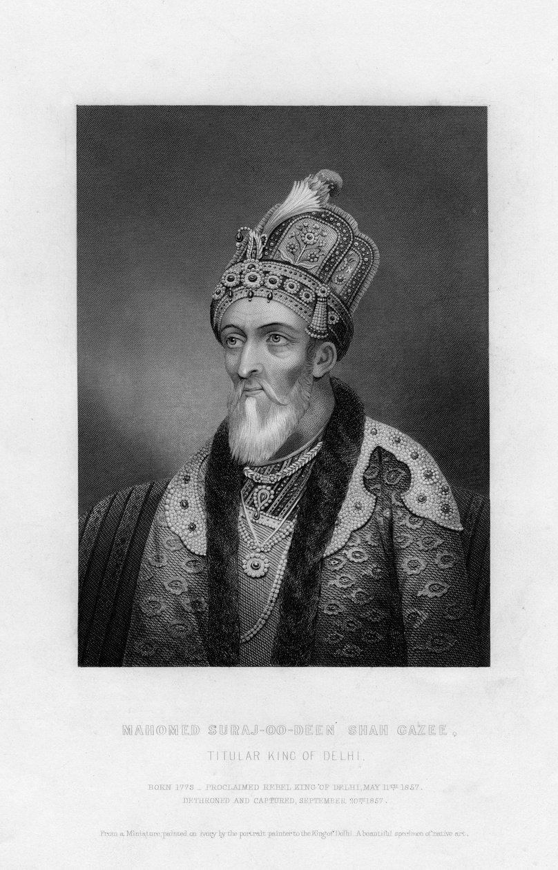Mahomed Suraj-Oo-Deen Shah Gazee, Delhin kuningas, 1800-luku tekijältä Unbekannt