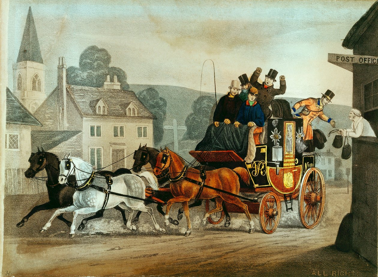 Postilinja Bathin matkalla Lontooseen, c1840 tekijältä Unbekannt