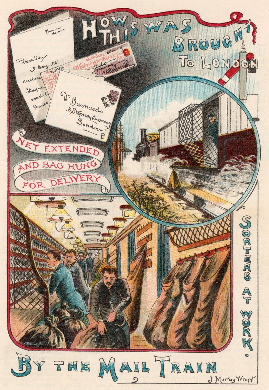 Postijuna, joka kuljettaa kirjeitä Lontooseen Iso-Britannian kaupungeista, c1900 tekijältä Unbekannt