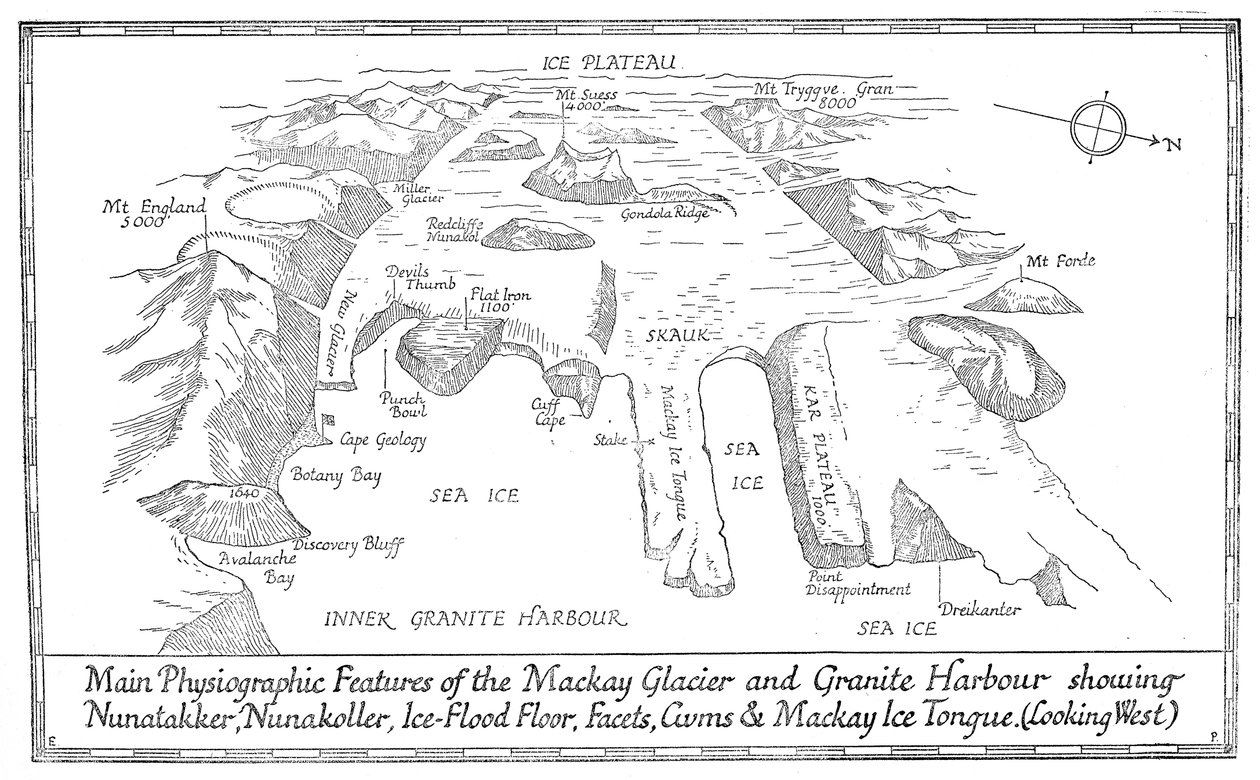 Mackayn jäätikön ja graniittisataman tärkeimmät fysiografiset piirteet, 1913 tekijältä Unbekannt