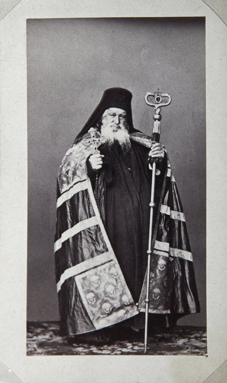 Makarios, Pyhän Panteleimonin luostarin arkkipiispa Athos-vuorella, Kreikka, 1870-luku tekijältä Unbekannt