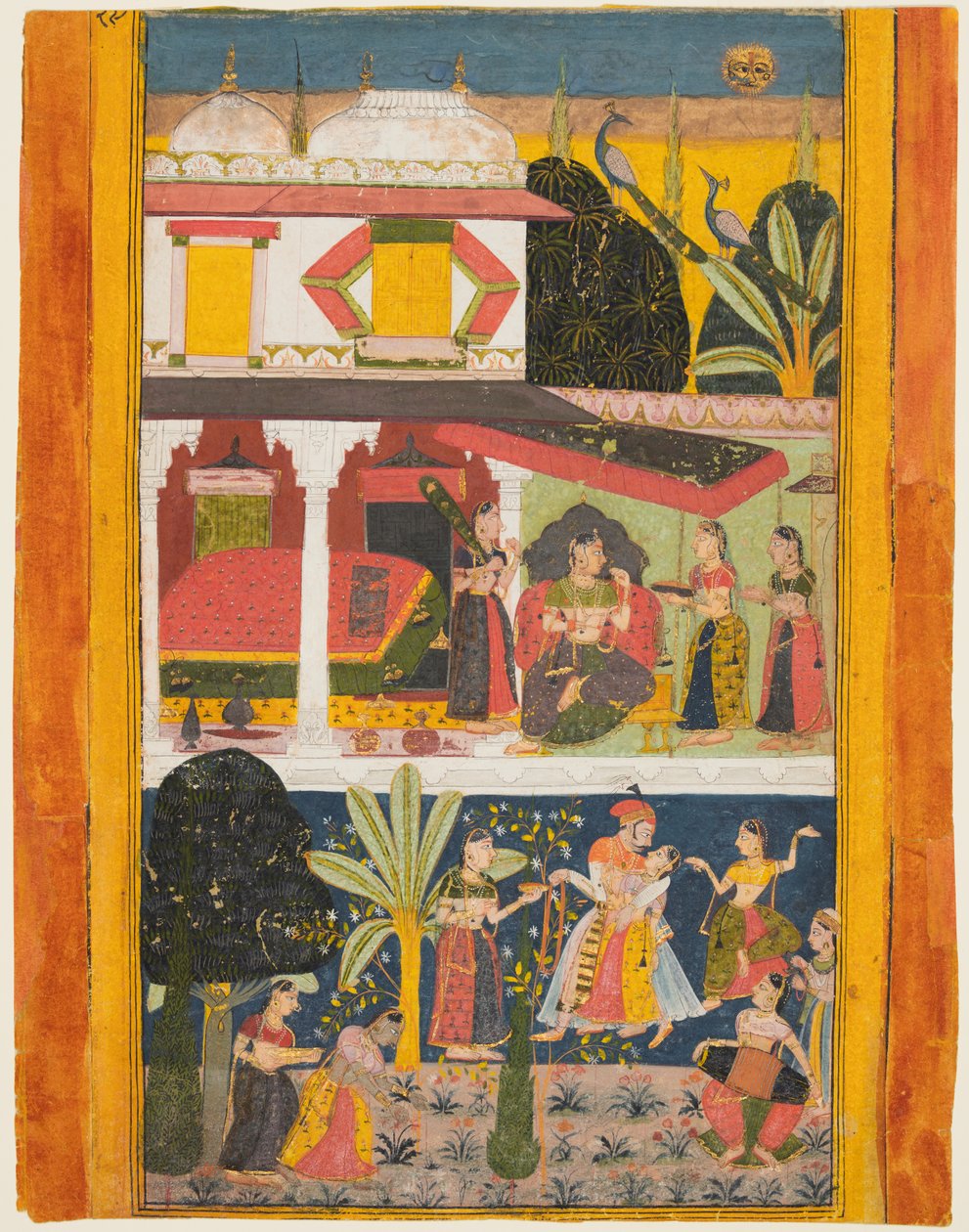 Malvi Ragini, Ragamala-sarjasta, s. 1695. tekijältä Unbekannt