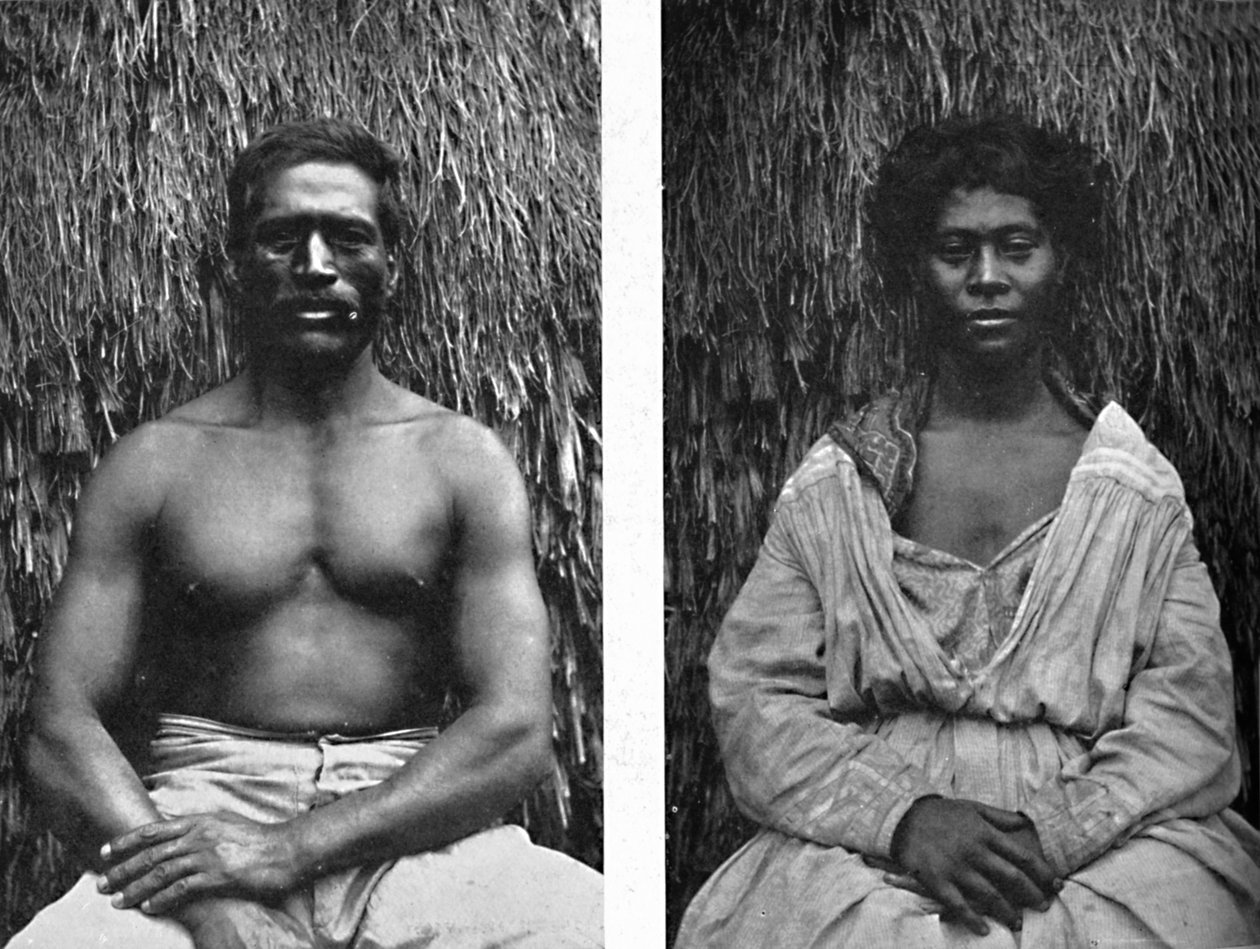 Havaijilaiset mies- ja naispuoliset kasvot, 1902 tekijältä Unbekannt