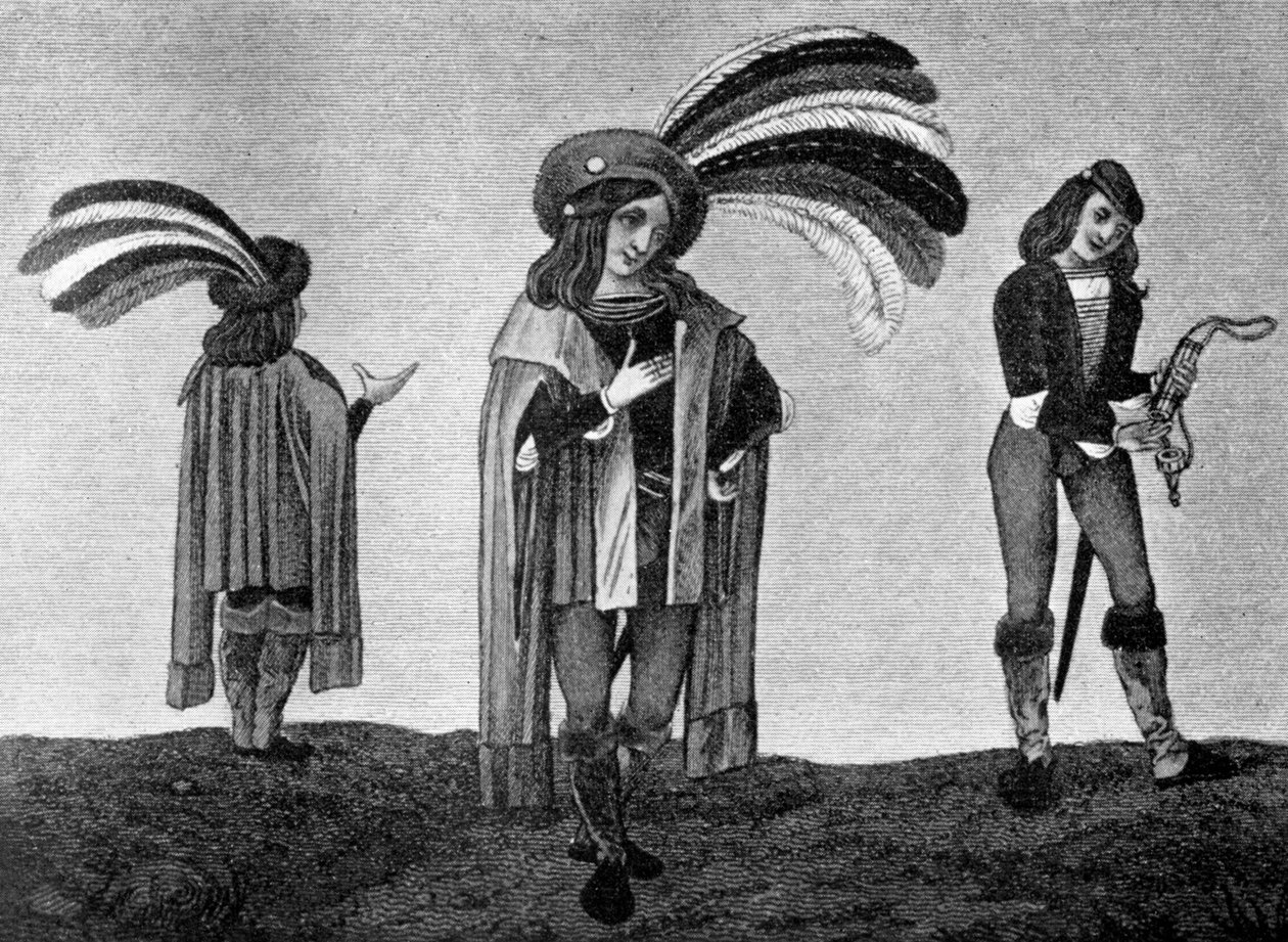 Miesten päähine, 1400-luvun loppu - 1500-luvun alku, 1910 tekijältä Unbekannt