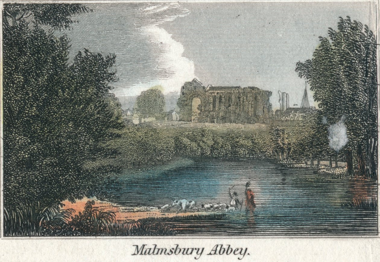 Malmsbury Abbey, 1800-luku tekijältä Unbekannt