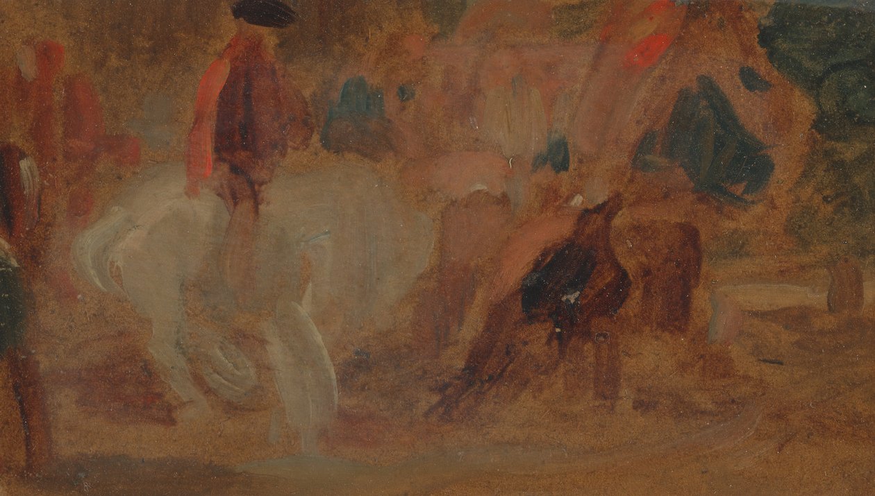 Mies valkoisella hevosella, 1800-luvun alku. tekijältä Unbekannt