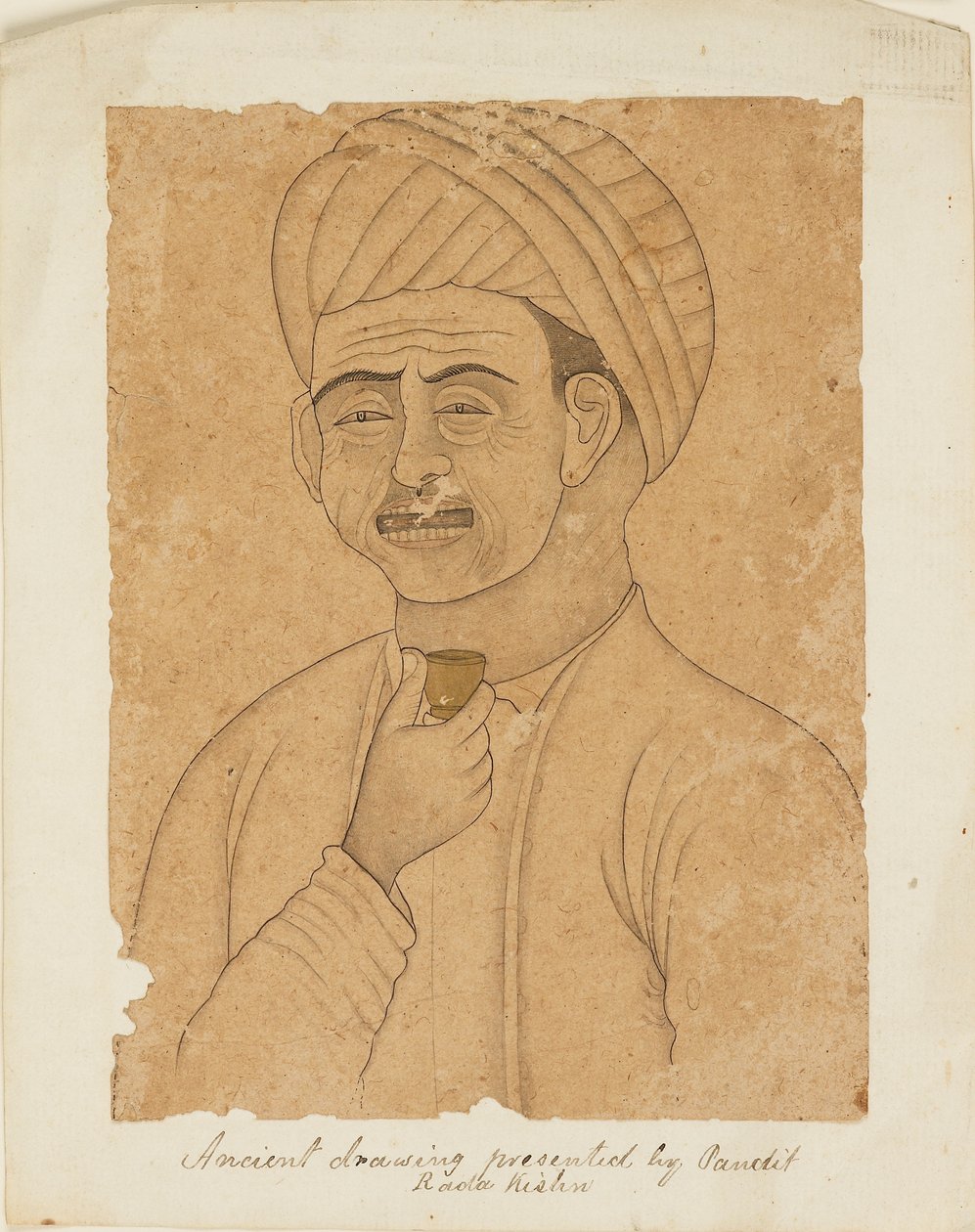 Mies viinikupin kanssa, 1800-luku tekijältä Unbekannt
