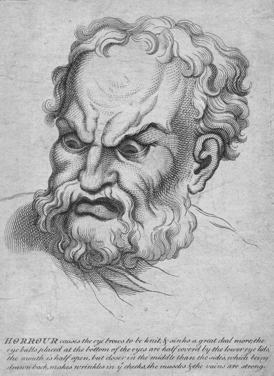 Mies kauhun ilmeellä, 1700-luku tekijältä Unbekannt